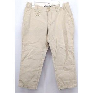 Eddie Bauer Pants Womens Size 8 Beige Capri Blakely Fit 100% Cotton